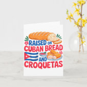 Raised On Cuban Bread And Croquetas Cuba Flag Cuba Kaart (Gele Bloem)