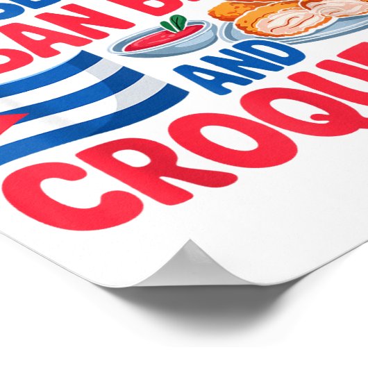 Raised On Cuban Bread And Croquetas Cuba Flag Cuba Poster (Hoek)