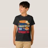 Raised On Cuban Bread And Croquetas Cuba Flag Cuba T-shirt (Voorkant volledig)