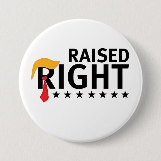 Raised Right Proud Maga Trump inauguratiedag Ronde Button 7,6 Cm (Voorkant)