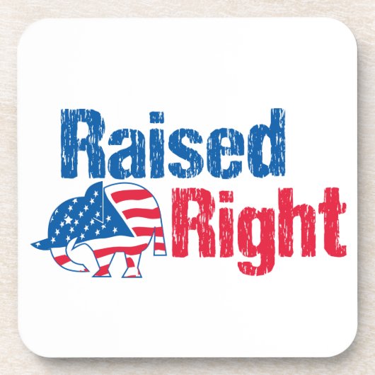 Raised Right - Republican Bier Onderzetter (Voorkant)