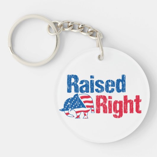 Raised Right - Republican Sleutelhanger (Voorkant)