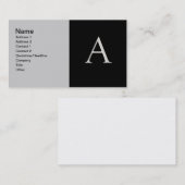 Raised Silver Letter "A"-Visitekaartje Visitekaartje (Voorkant / Achterkant)