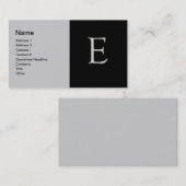Raised Silver Letter "E"-Visitekaartje Visitekaartje (Voorkant / Achterkant)