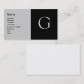 Raised Silver Letter "G"-Visitekaartje Visitekaartje (Voorkant / Achterkant)
