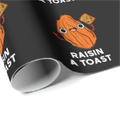 Raisin a Toast Funny Food Pun Dark BG Cadeaupapier (Rol Hoek)