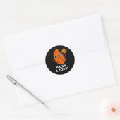 Raisin a Toast Funny Food Pun Dark BG Ronde Sticker (Envelop)