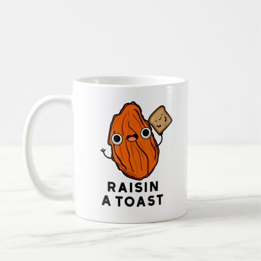 Raisin a Toast Funny Food Pun Koffiemok (Links)