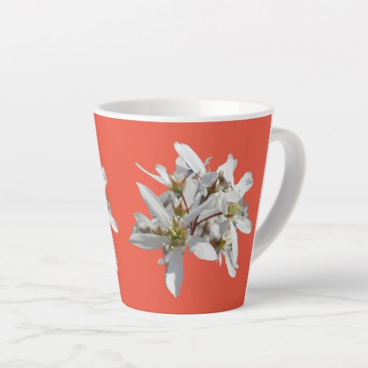 Raisin Blossom Cust. Oranje rode latte Mok (Rechterhoek)