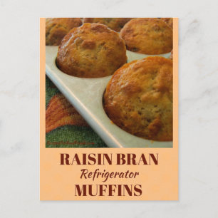Raisin Bran-koelkast Muffins Recipkaart Briefkaart