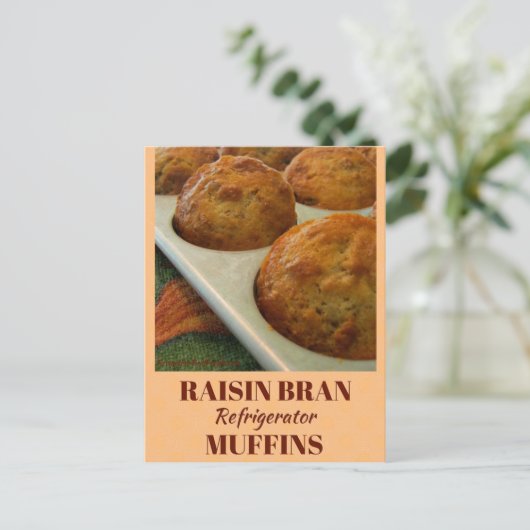 Raisin Bran-koelkast Muffins Recipkaart Briefkaart (Staand voorkant)