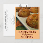 Raisin Bran-koelkast Muffins Recipkaart Briefkaart (Voorkant / Achterkant)