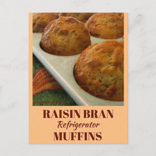 Raisin Bran-koelkast Muffins Recipkaart Briefkaart (Voorkant)
