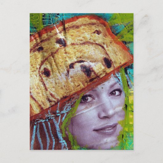 Raisin Bread Head, een collage Briefkaart (Voorkant)