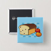Raisin Bread Loaf and Red Apples Vierkante Button 5,1 Cm (Voorkant /achterkant)