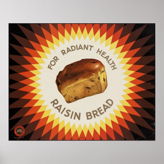 Raisin Bread Vintage Travel Poster en Retro Prints (Voorkant)