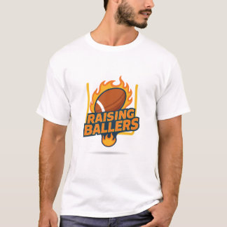 Raising Ballers Fiery Football  T-shirt