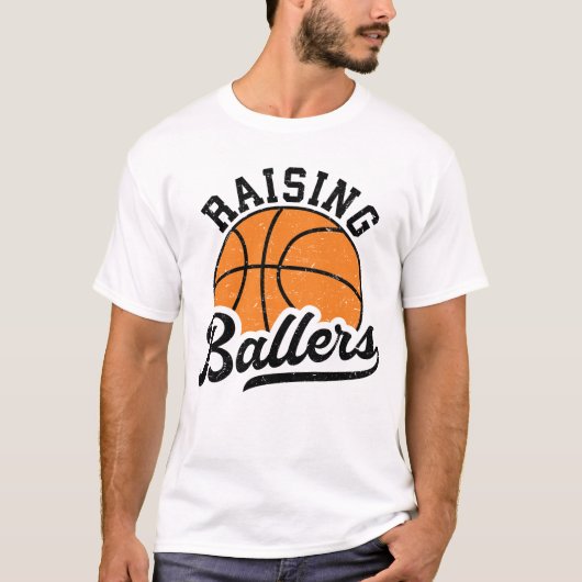 Raising Ballers Retro Basketball T-shirt (Voorkant)
