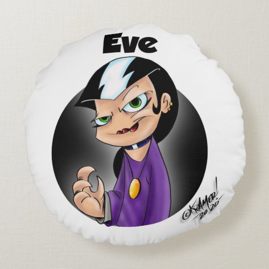 Raising Hell: Keith & Eve Rond Kussen (Achterkant)