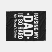 Raising My Dad Is So Hard He Doesn't Listen  Fleece Deken (Voorkant (Horizontaal))