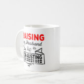 Raising my Husband is exhausting lustiges zitat Koffiemok (Voorkant links)