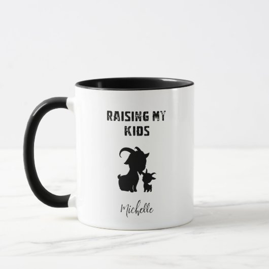 Raising My Kids Funny Farm Goat Lover Design Mok (Links)