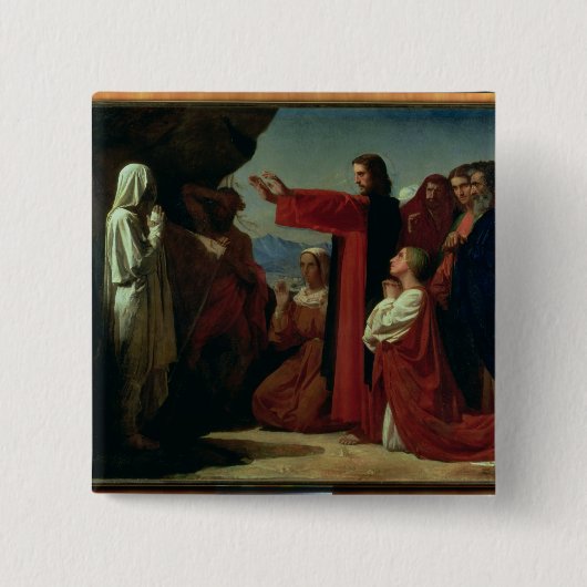 Raising of Lazarus, 1857 Vierkante Button 5,1 Cm (Voorkant)