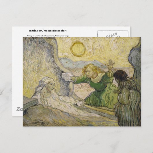 Raising of Lazarus (Rembrandt), Van Gogh Fine Art Briefkaart (Voorkant / Achterkant)