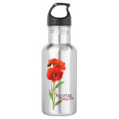 Raising Poppies Water Fles (Voorkant)