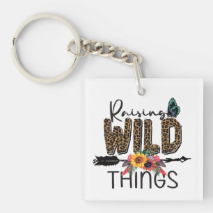 Raising Wilde Dingen Luipard Print Flowers Arrow Sleutelhanger