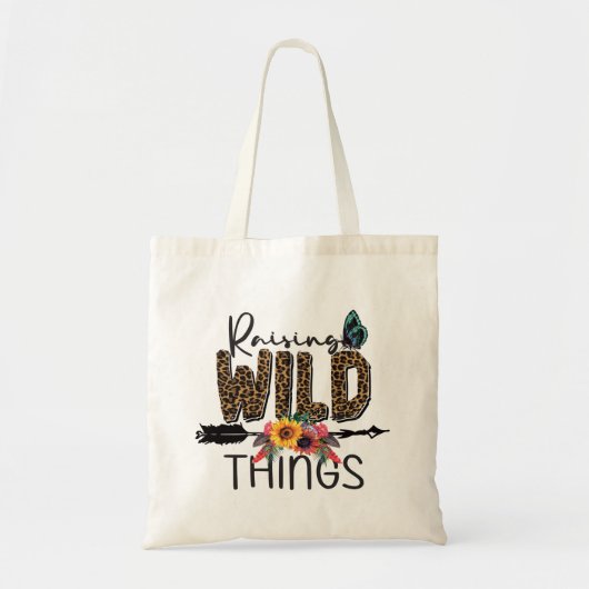 Raising Wilde Dingen Luipard Print Flowers Arrow Tote Bag (Voorkant)
