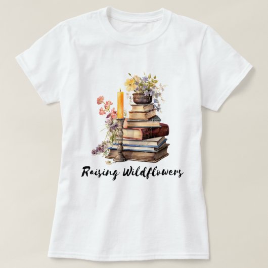 Raising Wildflower Boeken T-shirt (Design voorkant)