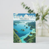 Raja Ampat Indonesia Reizen Kunst Vintage Briefkaart (Staand voorkant)