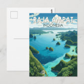 Raja Ampat Indonesia Reizen Kunst Vintage Briefkaart (Voorkant / Achterkant)