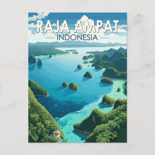 Raja Ampat Indonesia Reizen Kunst Vintage Briefkaart (Voorkant)