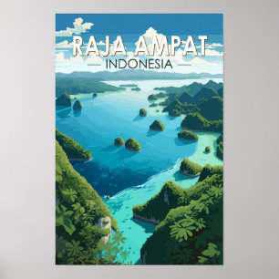 Raja Ampat Indonesia Reizen Kunst Vintage Poster