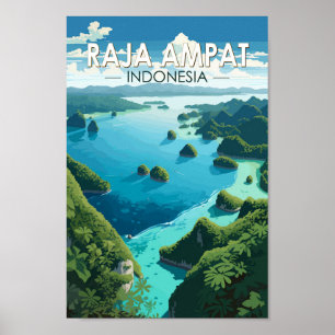 Raja Ampat Indonesia Reizen Kunst Vintage Poster