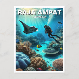Raja Ampat Indonesia Scuba Diver Briefkaart