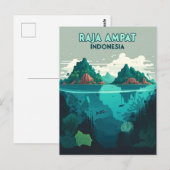 Raja Ampat Indonesia Underwater Scuba Retro Briefkaart (Voorkant / Achterkant)