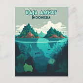 Raja Ampat Indonesia Underwater Scuba Retro Briefkaart (Voorkant)