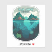 Raja Ampat Indonesia Underwater Scuba Retro Sticker (Vel)