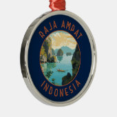 Raja Ampat Indonesië Boot Retro Noodcirkel Metalen Ornament (Rechts)