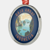 Raja Ampat Indonesië Boot Retro Noodcirkel Metalen Ornament (Links)