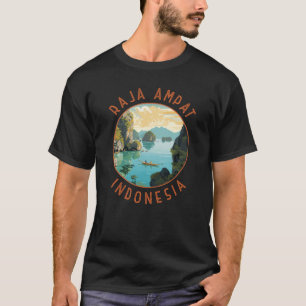 Raja Ampat Indonesië Boot Retro Noodcirkel T-shirt