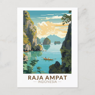 Raja Ampat Indonesië Bootreizen Kunst Vintage Briefkaart