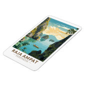 Raja Ampat Indonesië Bootreizen Kunst Vintage Magneet (Linkerzijde)