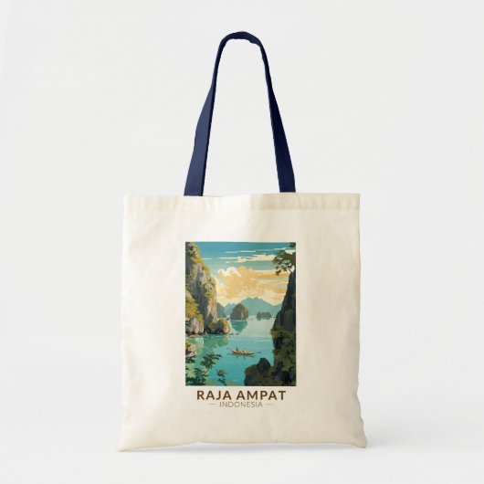 Raja Ampat Indonesië Bootreizen Kunst Vintage Tote Bag (Voorkant)