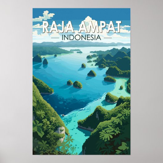 Raja Ampat Indonesië Reizen Kunst Vintage Poster (Voorkant)