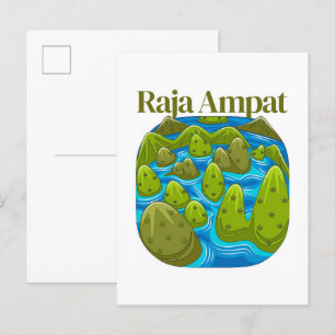 Raja Ampat Papoea Indonesië reisillustratie Briefkaart