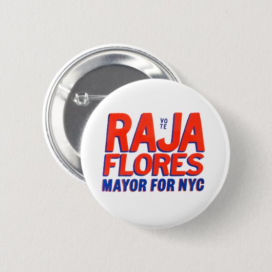 Raja Flores voor burgemeester Ronde Button 5,7 Cm (Voorkant /achterkant)